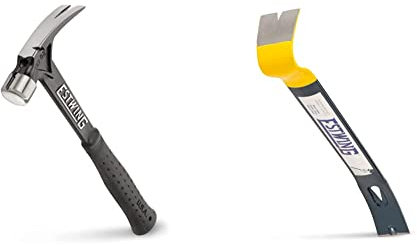 Estwing EB/15SR 15 oz Vinyl Gripped Ultra Hammer with Short Handle - Black & HB-15 Ehb/15 Handy Bar 15in