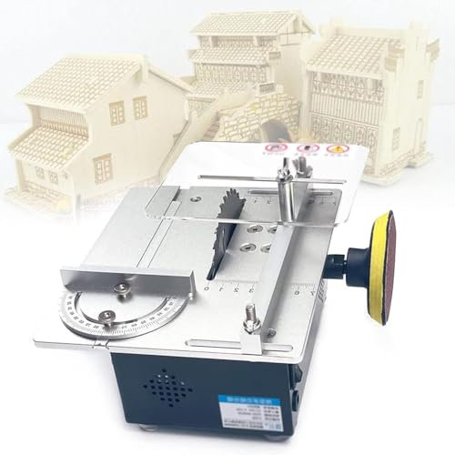Mini sierra de mesa eléctrica de precisión, kit multifuncional, velocidad y ángulo ajustables, ideal para manualidades, máquina perforadora de torno con rueda de lija