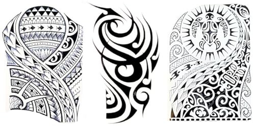 3 Blatt Temporary Tribal Tattoo Maori Tattoo Polynesian Tattoo Fake Klebetattoos Tribal 3