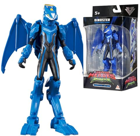 Quantum Heroes DINOSTER Figurine de Dinosaure Jay Min, 6 Pouces, Enfants Figurine de Jouet pour garçons et Filles 5 6 7 8 9 10 Ans, Bleu