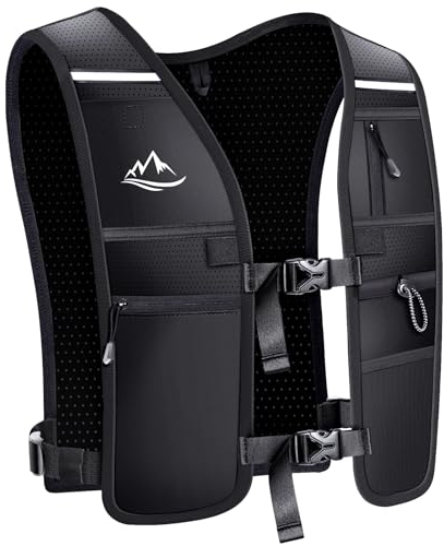 ISEYOU Ultraleicht Laufweste, Reflektierender Trinkrucksack für Damen und Herren, Trail Rucksack Trinkweste, Verstellbarer Running Vest Fahrradrucksack für Läufe, Jogging, Radfahren, Marathons