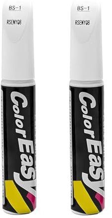 JNNJ 2 Pièces Stylo Réparation Peinture Automobile, Stylo Réparation Rayures Peinture Voiture, Peintures Retouche Automobile Enregistrement, Stylo Réparation Peinture Voiture Fixateur Rayures(Blanc)