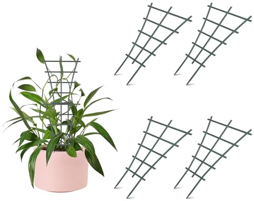 Aeaocvo 4 Stück Rankhilfe Zimmerpflanzen Klein, 25 cm Rankhilfe für Kletterpflanzen, Kunststoff Pflanzkübel Rankhilfe für Garten, Klein Spalier Pflanzenstütze