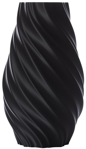 3D Vase Dekovase Edina L 30cm Bodenvase Deko Vase Pampasgras Trockenblumen (Schwarz)