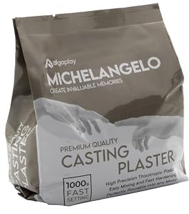 Algaplay Michelangelo Casting Plaster Fast Set - Gesso Premium a indurimento rapido di altissima qualità. Perfetto per calchi delle mani e attività artistiche.