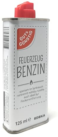 1 Stück Gut & Günstig Feuerzeugbenzin Feuerzeug Benzin 125 ml mit Kunststoff-Ventil