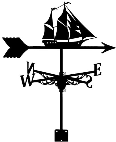 Wetterfahne, Segelboot-Silhouette, Wetterfahne, Metallfahne, Korrosionsschutz, Sprühfarbe, Richtungsanzeiger für Gartendekoration und Hofdekoration