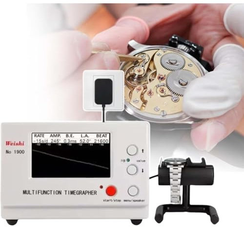 Calibrador de reloj mecánico, herramienta de calibración de reloj con pantalla lcd, máquina de cronometraje de reloj mecánico para relojeros, para reparación de relojes