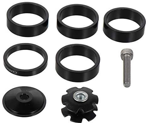 UKCOCO Kit de Instalación para Horquilla de Bicicleta con Arandelas de Aluminio Accesorio Resistente y Prueba de Herramienta Multifuncional para Montaje de Bicicletas de y Carretera