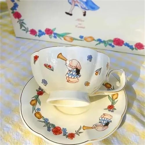 Service Ensemble Tasses Théière Forme Cœur Princesse Alice Pays Merveilles Céramique Cadeau D'anniversaire Parfait Pour Amateurs Animé Services A Thé Portables(Type-B)
