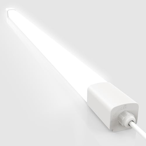 Amdelne 120cm Feuchtraumleuchte Led mit 36W 3600LM werkstattlampe led, Wasserfest Wasserdicht IP65 Verknüpfbar Deckenleuchte Feuchtraum, für Büro keller Garage Warenhaus, Neutralweiß 4000K