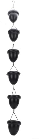 Catene da Pioggia da 1 M, Catena Decorativa per Raccolta dell'Acqua Piovana dal Design a Ghianda per Grondaie, Beccuccio Sostitutivo per Grondaia Sospesa, per Portico Balcone Cortile