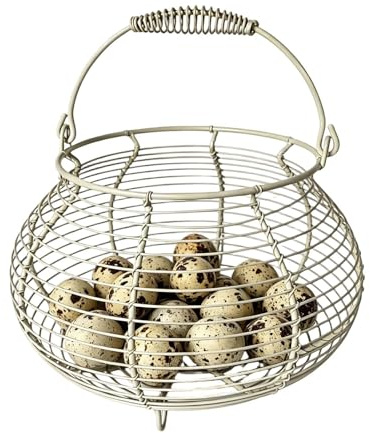 Panier de collecte d'œufs | Organiseur vintage en fil tissé | avec poignée – Pour fruits, légumes, pique-nique, ferme, jardin, récolte, Pâques