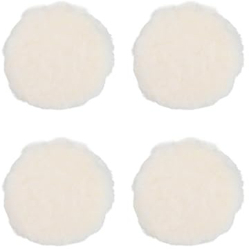 Wodsty 4pcs 125mm Lambswool Polishing Pads for Random Orbital Sanders, M10 Thread, for Car, Furniture, Wood and Glass Polishing