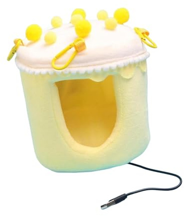 Nest Comfort Hanging Hammock Heated Bird Bed with USB Heating for Cage Suitable for Parakeets Home Decoration, Yellow