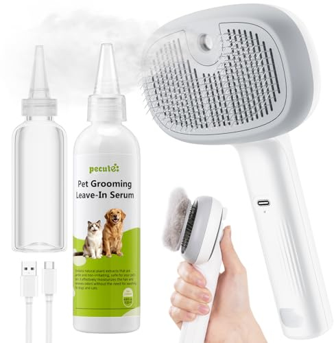 pecute Brosse Vapeur Chat Chien, Brosse Chat pour Poils Long