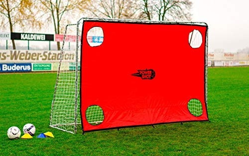 POWERSHOT® But de football pour jardin en acier 3 x 2 m (avec mur de but) - But de football pour enfants - Résistant aux intempéries
