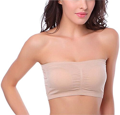 Soutien-gorge forme bandeau Hoerev, stretch et sans coutures, avec coussinets amovibles - Beige - XXX-Large