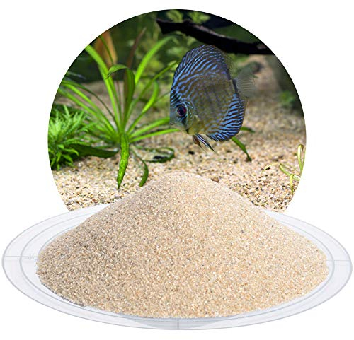 Schicker Mineral Aquariumsand beige 25 kg, feiner Aquariumkies gewaschen & ungefärbt, kantengerundeter Bodengrund, Kies für Süßwasseraquarien, Meerwasseraquarien, Aquascaping (Ø Körnung: 0,4-0,8 mm)