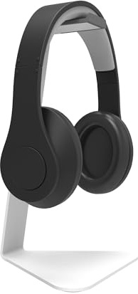 Kanto H1W Universal Headphone Stand with Curved Silicone Padding | White