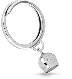 Donipreziosi Anello regolabile con Campanella Capri in Argento Bianco 925% Made in Italy - Anello con Pendente campana (Largo)