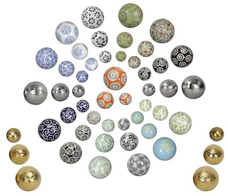 netproshop simkulor, flytande dekorativa kulor, porslin, diameter 4–6–7,5 cm, färg: blå blomma, urval 1:7 cm