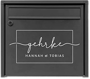 Hausnummer Familie Name Nachname Straßenname selbstklebend Folie Aufkleber für Briefkasten Haustür Glasdekor Namensschild Schwarz Weiß 14 Farben personalisierbar