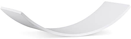 Navaris Balance Board für Kinder aus Holz - Indoor Wippe Wackelbrett 81 x 28 cm - Balancierbrett ab 3 Jahren - Balancieren Turnen - Rutschbrett Weiß