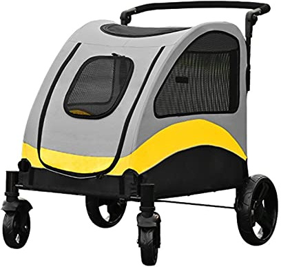 KITCISSL Hundewagen Hundebuggy Hunde Katzen Wagen Buggy für Große Hunde, Hundebuggy Haustier Buggy Pet Stroller Kinderwagen Buggy 4 Rad Hunde Pram Hundewagen Klappbar, 60kg