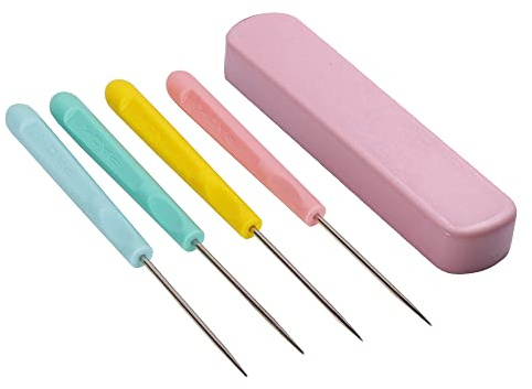 LSTCPGLAI 1 Set Hand Craft DIY Tool Set Plastics Handle Scratch Awl Sewing Tailors Awl for Punch Stitching Sewing Accessories (Random Color)