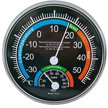 SPORTARC Thermometer Hygrometer Thermo analog Luftfeuchtigkeit Raumklimakontrolle innen schwarz