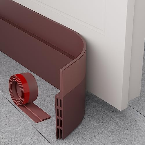 MARICATO Türdichtung Zugluftstopper für Türen 100CM, Zuschneidbare Türdichtung Selbstklebend gegen Insekt, Türdichtung Unten tür zugluftstopper für Schallschutz, Kälteschutz& Haustür Dichtung (Braun)