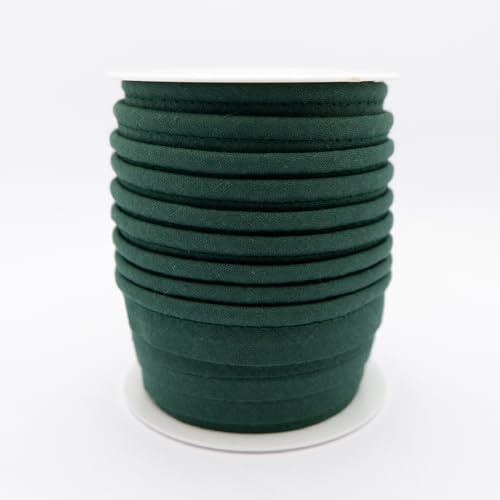 TEXTEX = Piping for Sewing, Decoration, and Crafts. Composition 50% Cotton and 50% Polyester. Total Width of 15mm, Cord of 5mm, and Flap of 10mm. 10 Meter Reel - (Green Bottle)