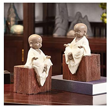 RUTAVM Buchstützen rutschfeste Buchstützen, einzigartige Zen-ähnliche Mönch-Buchstütze, kreative buddhistische Ornamente, Heimdekorationen, einfach bücherstützen