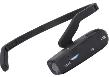 Goshyda Caméra Montée sur la Tête 4K, Caméscope WiFi, Caméra Vidéo Mains Libres, Enregistreur de Caméra Vlogging Portable avec Objectif Grand Angle 130 °, Bandeau Réglable