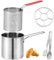 Generic Deep Fryer Pot 304 Stainless Steel Deep Fryer with Basket and Riveted Handle Mini Deep Oil Fryer Multifunctional Outdoor Cooking Fryer for French Fries Fish Chicken Wings