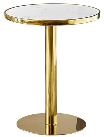DMCHENGMA Runder Bartisch, Küchen-Esstisch, hohe Marmorplatte, Freizeittisch/Innen- und Außen-Bistrotisch, kleine Räume, moderner Cocktailtisch für den Balkon zu Hause(Size:55x105cm)