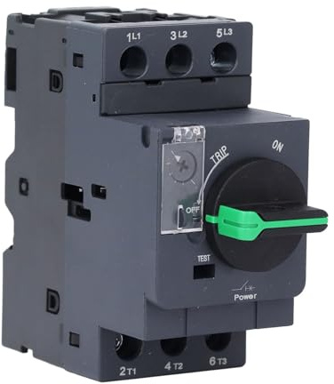 Disjoncteur de Protection Moteur AC690V 4-6.3A - Bouton Démarrage Manuel Magnéto-Thermique - Disjoncteur Moteur Miniature Montage Rail DIN - Protection Court-Circuit