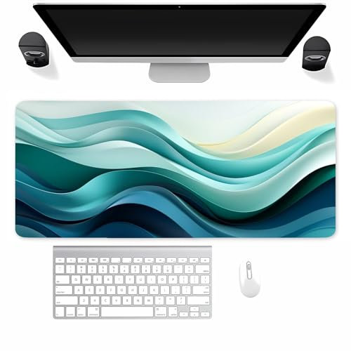 Mauspad Gaming, Mousepad Groß Grün Blau, Mouse Pad XXL 700x300x3mm, mit Einer speziellen Oberfläche und Anti Rutsch Gummi Basis, verbessert Präzision und Geschwindigkeit für Zuhause, Büro