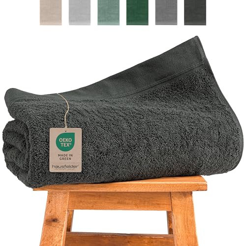 Hausfelder Toalla de Sauna XXL 100 x 200 cm, Toalla de Sauna Grande, para Hombre y Mujer, 100% algodón (Antracita, 100 x 200 cm)