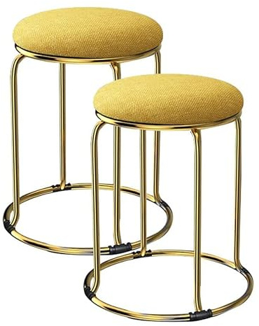 Stapelhocker aus Stoff, rund, für Wohnzimmer und Schlafzimmer, Dekoration, 45 cm Höhe, Grün