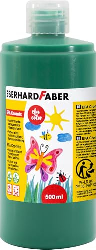Eberhard Faber - Transparentmalfarbe EFA Cromix grün, 500 ml | Nicht mischbare Bastelfarbe für Kindergarten, Schule und Zuhause