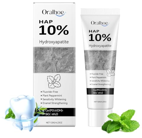 Hydroxylapatit Zahnpasta Ohne Fluorid 120g Hydroxyapatite Toothpaste Tiefenschutz für Die Zähne, Frischer Atem Schutz und Reparatur Des Zahnschmelzes und Lindern Sie Die Zahnempfindlichkeit
