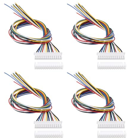 YINETTECH 4 PCs JST XH 2.54mm 13-Pin Female Plug Adapter 26AWG 300mm Wire Cable Connector for Lighting Led Strips