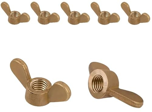 M5 Wing Nuts 5PCS Brass Wing Nut Heavy Duty Butterfly Nuts for Hand-Tightening Screws for Threaded Bolts DIY Tools