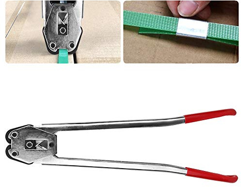 Zerodis Pinza per Reggette Manuale, Strumento per Fascettare Reggette in PP PET da 12-19 Mm, Struttura in Acciaio 45 Resistente con Ganascia Trattata Termicamente per Imballaggi Industriali e Uso in