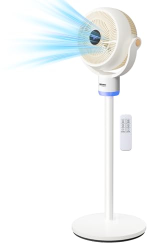 ROVSUN Ventilatore a Piantana Silenzioso 3 in 1, Circolatore d’Aria Potente, 3 Velocità, Timer 12H, Telecomando + Schermo LED, Oscillazione 90° Orizzontale / 120° Verticale, Altezza Regolabile 40-102