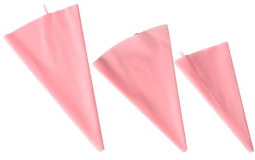 NAMOARLY Set 3 Sacchetti da Pasticcere in Silicone Rosa Riutilizzabili Spessi e Resistenti per Decorazioni Torte e Cupcake per Pasticceri Principianti e Uso Domestico