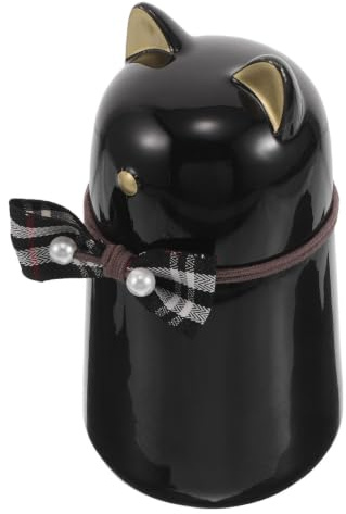 PRETYZOOM Urne Funéraire pour Animaux en Céramique Noire, Compacte et Élégante, Boîte à Cendres Décorative de Chat pour Souvenir et Commémoration Couleur