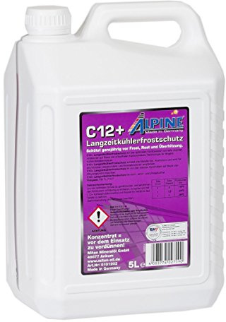 ALPINE Langzeitkühlerfrostschutz (EUR 3/L) violett C12+ gemäß G12+ 5 Liter